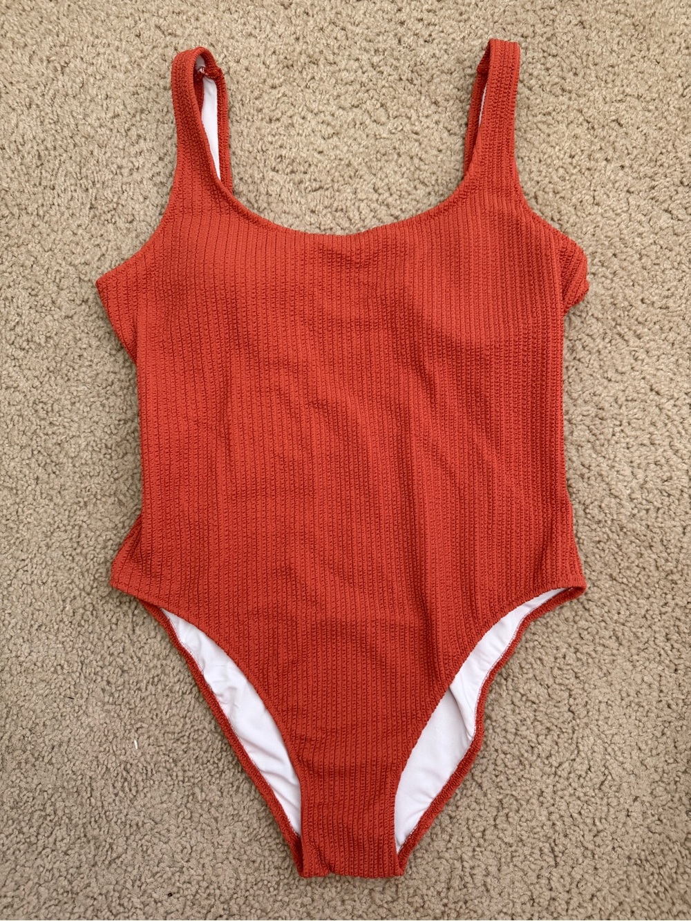 Victoria Secret PINK Textured Rust One-Piece Swimsuit
